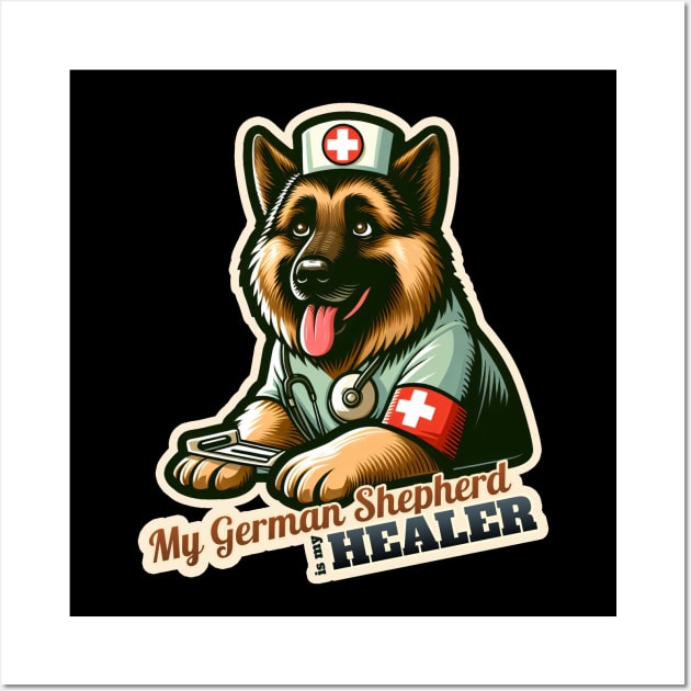 German Shepherd nurse Wall Art by k9-tee